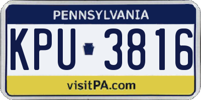 PA license plate KPU3816