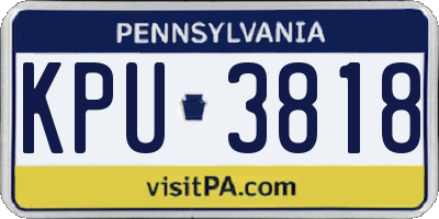 PA license plate KPU3818