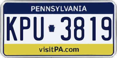 PA license plate KPU3819