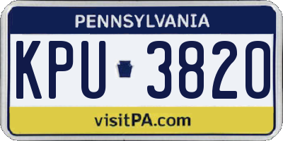 PA license plate KPU3820