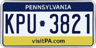 PA license plate KPU3821
