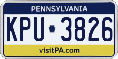 PA license plate KPU3826