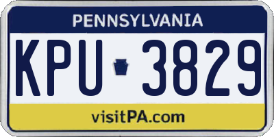 PA license plate KPU3829