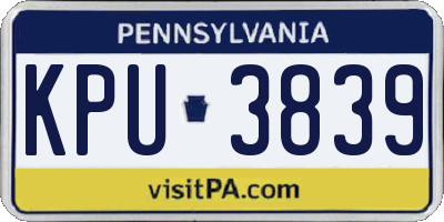 PA license plate KPU3839