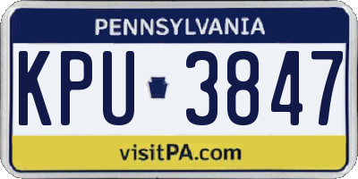 PA license plate KPU3847