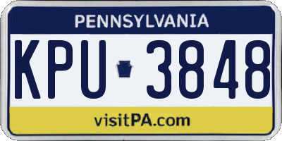 PA license plate KPU3848