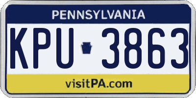 PA license plate KPU3863