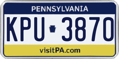 PA license plate KPU3870