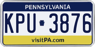 PA license plate KPU3876