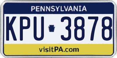PA license plate KPU3878
