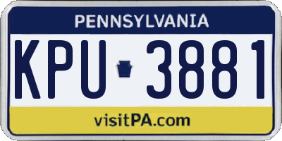 PA license plate KPU3881