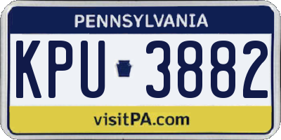 PA license plate KPU3882
