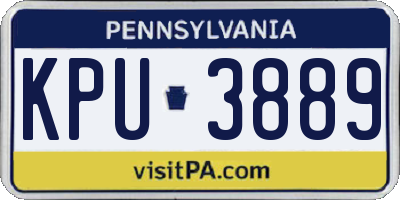 PA license plate KPU3889