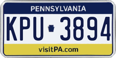 PA license plate KPU3894
