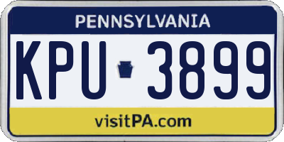PA license plate KPU3899