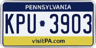 PA license plate KPU3903