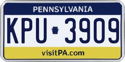 PA license plate KPU3909