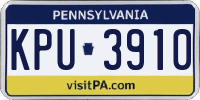 PA license plate KPU3910