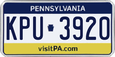 PA license plate KPU3920