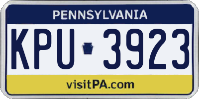 PA license plate KPU3923