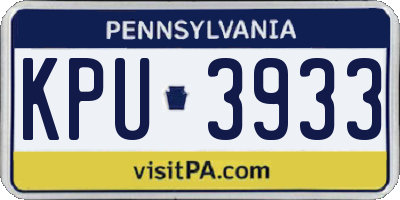 PA license plate KPU3933