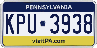 PA license plate KPU3938
