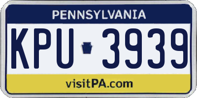 PA license plate KPU3939