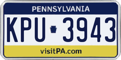 PA license plate KPU3943