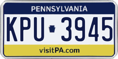 PA license plate KPU3945