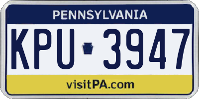 PA license plate KPU3947