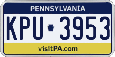 PA license plate KPU3953