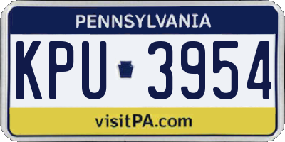 PA license plate KPU3954