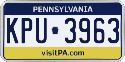 PA license plate KPU3963