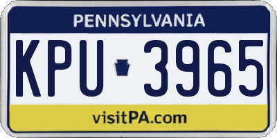 PA license plate KPU3965