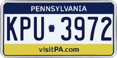 PA license plate KPU3972