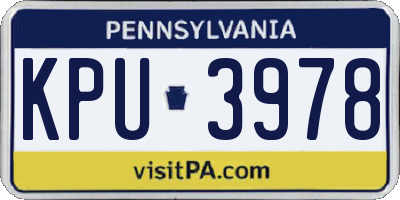 PA license plate KPU3978