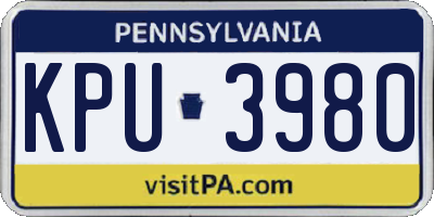 PA license plate KPU3980