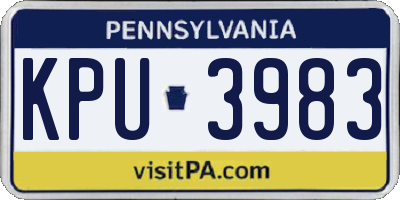 PA license plate KPU3983