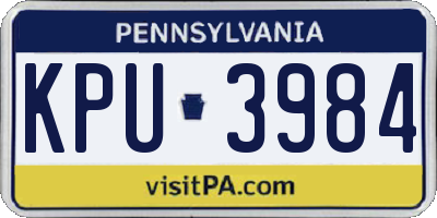 PA license plate KPU3984