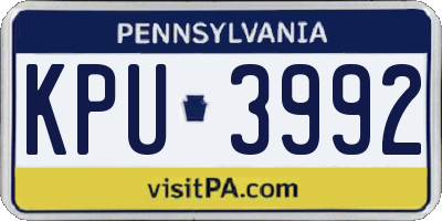 PA license plate KPU3992