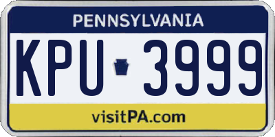 PA license plate KPU3999