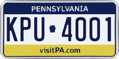 PA license plate KPU4001