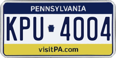 PA license plate KPU4004