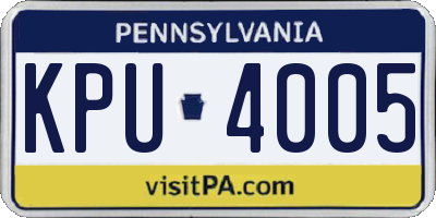 PA license plate KPU4005