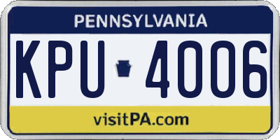 PA license plate KPU4006
