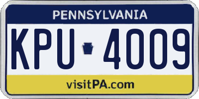 PA license plate KPU4009
