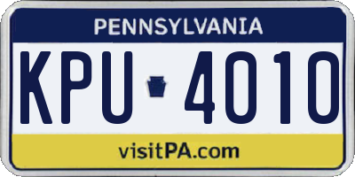 PA license plate KPU4010
