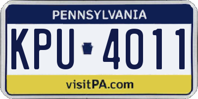 PA license plate KPU4011