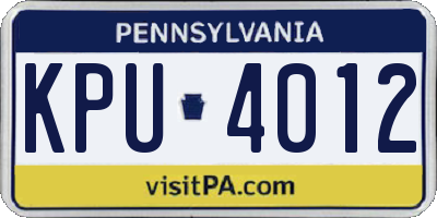 PA license plate KPU4012