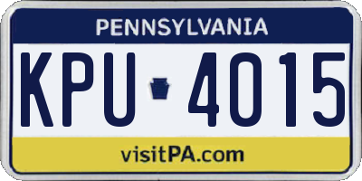 PA license plate KPU4015